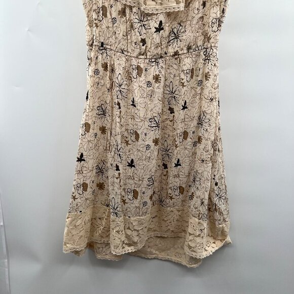 Blue Bird Women's Scoop Neck Floral Lace A-Line Dress Cream/Multi Size Large - Picture 5 of 9